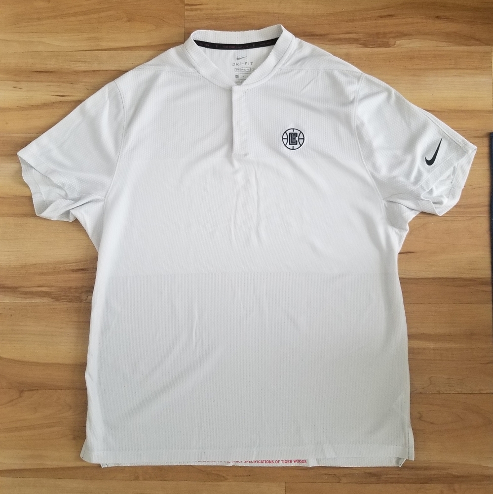 NIKE Los Angeles Clippers Shirt Mens L Gray Dri-FIT Victory Henley Pullover NBA